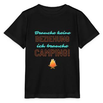keine Beziehung - Camping! - Stanley/Stella Kinder T-Shirt MINI CREATOR  - Schwarz - Vorne - Mikhail (115cm)