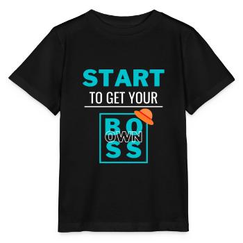 Devenez votre propre patron - T-shirt bio MINI CREATOR Stanley/Stella Enfant - noir - Devant - Mikhail (115cm)
