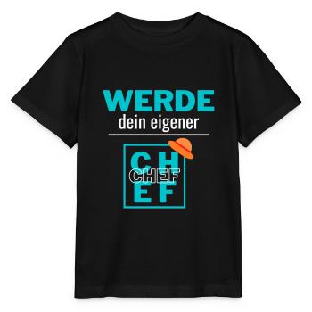 werde dein eigener Chef - Stanley/Stella Kinder T-Shirt MINI CREATOR  - Schwarz - Vorne - Mikhail (115cm)