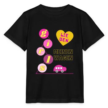 Girls lieben meinen Wagen - Stanley/Stella Kinder T-Shirt MINI CREATOR  - Schwarz - Vorne - Mikhail (115cm)