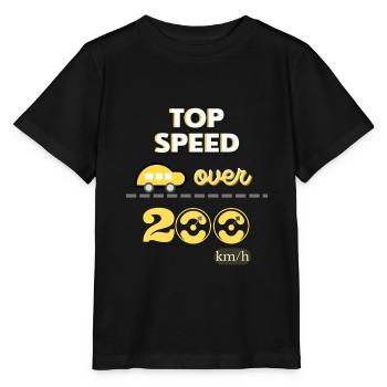 Vitesse maximale supérieure à 200 km/h - T-shirt bio MINI CREATOR Stanley/Stella Enfant - noir - Devant - Mikhail (115cm)
