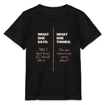 Can you improve my mind? - Stanley/Stella MINI CREATOR Kids’ T-Shirt - black - Front - Mikhail (115cm)