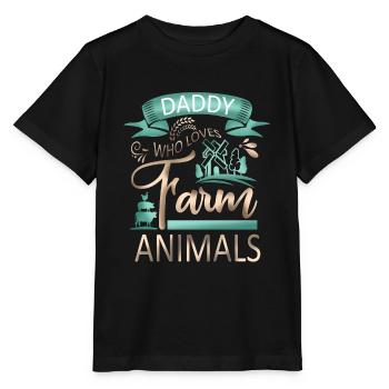 Papa, der Nutztiere liebt - Kuhschwein-Ziegenliebhaber - Stanley/Stella Kinder T-Shirt MINI CREATOR  - Schwarz - Vorne - Mikhail (115cm)