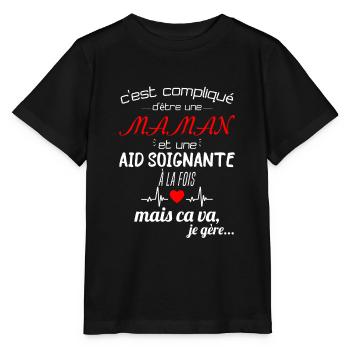 pas parfaite aide-soignante;cadeau aide soignante - T-shirt bio MINI CREATOR Stanley/Stella Enfant - noir - Devant - Mikhail (115cm)