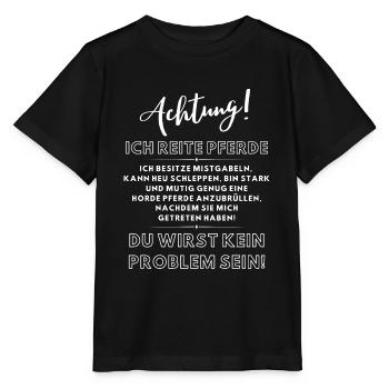 Achtung ich reite - Stanley/Stella Kinder T-Shirt MINI CREATOR  - Schwarz - Vorne - Mikhail (115cm)