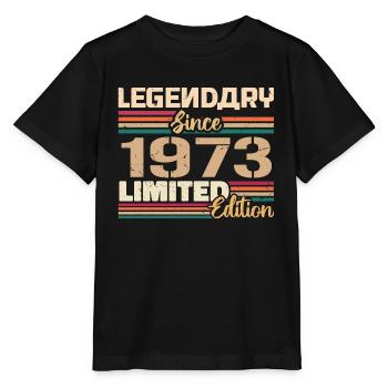 1973 Millésime 1973 Anniversaire Né en 1973 - T-shirt bio MINI CREATOR Stanley/Stella Enfant - noir - Devant - Mikhail (115cm)