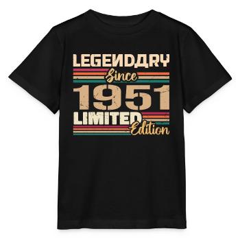 1951 Millésime 1951 Anniversaire Né En 1951 - T-shirt bio MINI CREATOR Stanley/Stella Enfant - noir - Devant - Mikhail (115cm)