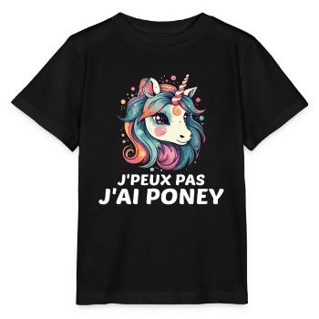 Ich kann nicht, ich habe ein Pony - Stanley/Stella Kinder T-Shirt MINI CREATOR  - Schwarz - Vorne - Mikhail (115cm)