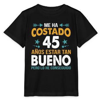 ME HA COSTADO 45 ANOS ESTAR TAN BUENO - Stanley/Stella MINI CREATOR Kids’ T-Shirt - black - Front - Mikhail (115cm)
