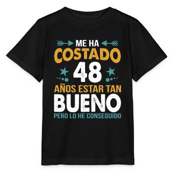 ME HA COSTADO 48 ANOS ESTAR TAN BUENO - Stanley/Stella MINI CREATOR Kids’ T-Shirt - black - Front - Mikhail (115cm)