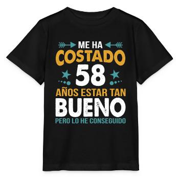 ME HA COSTADO 58 AÑOS ESTAR TAN BUENO - Stanley/Stella MINI CREATOR Kids’ T-Shirt - black - Front - Mikhail (115cm)