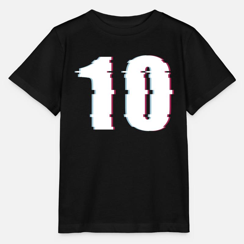 10 Effet de dix nombres Nombre déformé - T-shirt bio MINI CREATOR Stanley/Stella Enfant - noir