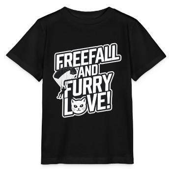 Chat de saut en parachute | Cadeau parachutisme - T-shirt bio MINI CREATOR Stanley/Stella Enfant - noir - Devant - Mikhail (115cm)