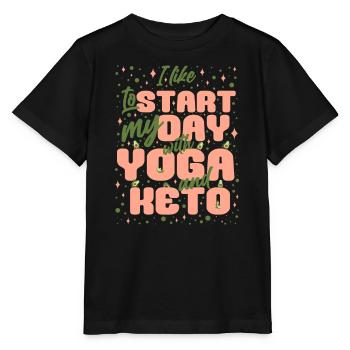 Ketosis Régime cétogène Régime Yoga Ketarian - T-shirt bio MINI CREATOR Stanley/Stella Enfant - noir - Devant - Mikhail (115cm)