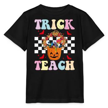 Trick or teach funny halloween teacher - T-shirt bio MINI CREATOR Stanley/Stella Enfant - noir - Devant - Mikhail (115cm)