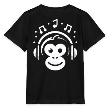 Mélodie de singe joyeux - T-shirt bio MINI CREATOR Stanley/Stella Enfant - noir - Devant - Mikhail (115cm)