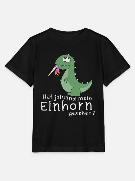 Dino T-Rex frisst Einhorn lustiges Geschenk - Stanley/Stella Kinder T-Shirt MINI CREATOR - Schwarz