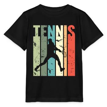 Vintage Tennis Player Lustiges Tennis - Stanley/Stella Kinder T-Shirt MINI CREATOR  - Schwarz - Vorne - Mikhail (115cm)