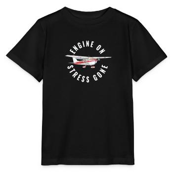Moteur sur le stress disparu Pilotes d’avion d’aviation - T-shirt bio MINI CREATOR Stanley/Stella Enfant - noir - Devant - Mikhail (115cm)