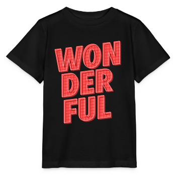 Wonderful | Strahle mit positiver Energie - Stanley/Stella Kinder T-Shirt MINI CREATOR  - Schwarz - Vorne - Mikhail (115cm)