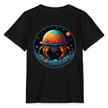 Imaginative whimsical crab spaceship - Stanley/Stella MINI CREATOR Kids’ T-Shirt - black - Front - Mikhail (115cm)