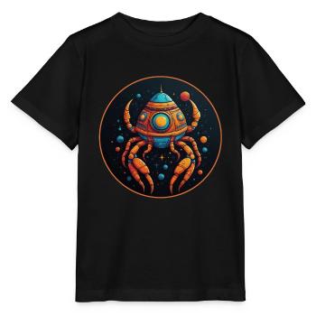 Imaginative whimsical crab spaceship - Stanley/Stella MINI CREATOR Kids’ T-Shirt - black - Front - Mikhail (115cm)