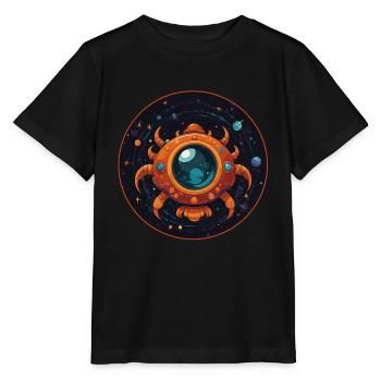 Colorful imaginative whimsical spaceship - Stanley/Stella MINI CREATOR Kids’ T-Shirt - black - Front - Mikhail (115cm)