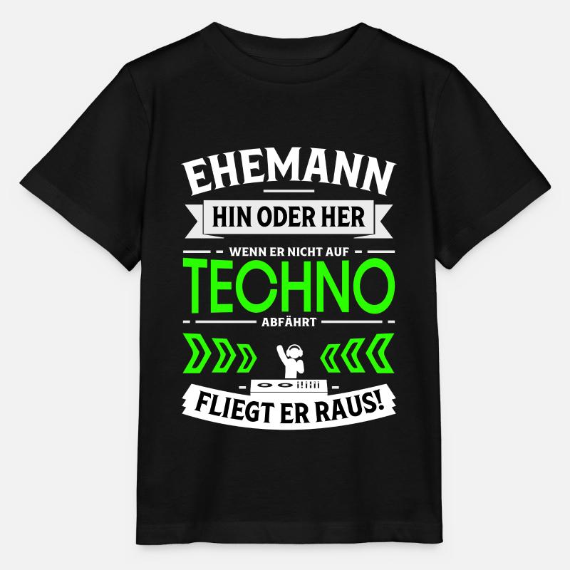 Ehemann steht nicht auf Techno - Techno Geschenk - Stanley/Stella Kinder T-Shirt MINI CREATOR  - Schwarz