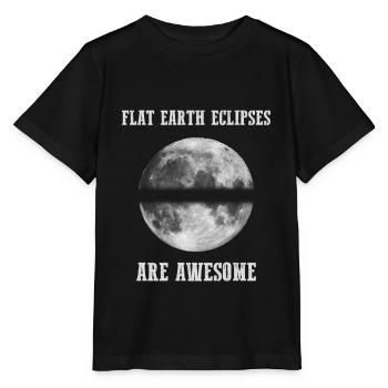 Die Erde ist eine Scheibe Mondfinsternis Theorie - Stanley/Stella Kinder T-Shirt MINI CREATOR  - Schwarz - Vorne - Mikhail (115cm)