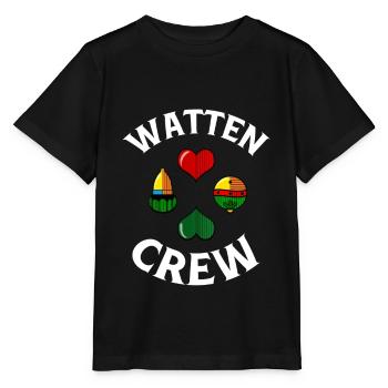 I LOVE WATTEN CREW Watteln HERZ Kartenspiel Karten - Stanley/Stella Kinder T-Shirt MINI CREATOR  - Schwarz - Vorne - Mikhail (115cm)