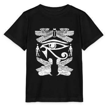 Auge des Horus Pharao Ägypten Glücksbringer - Stanley/Stella Kinder T-Shirt MINI CREATOR  - Schwarz - Vorne - Mikhail (115cm)