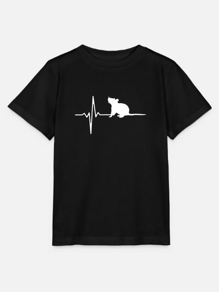 Maus Ratte Herzschlag Haustier Hausratte - Stanley/Stella Kinder T-Shirt MINI CREATOR  - Schwarz