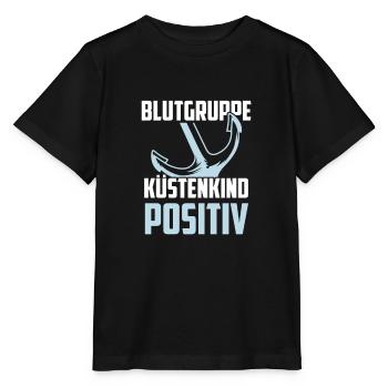 Blutgruppe Küstenkind Lustig Norddeutschland - Stanley/Stella Kinder T-Shirt MINI CREATOR  - Schwarz - Vorne - Mikhail (115cm)