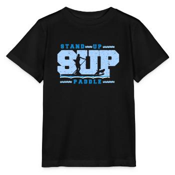 SUP Surfer in Retro Vintage Sytle, Stand Up Paddle - Stanley/Stella MINI CREATOR Kids’ T-Shirt - black - Front - Mikhail (115cm)