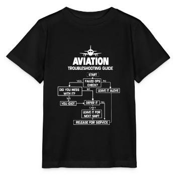 Anleitung zur Fehlersuche in der Luftfahrt Flugzeuggeschenk-Shirt - Stanley/Stella Kinder T-Shirt MINI CREATOR  - Schwarz - Vorne - Mikhail (115cm)