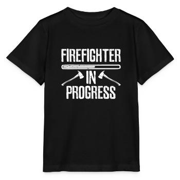 Fire Department Firefighter Professional Fire Department - Stanley/Stella MINI CREATOR Kids’ T-Shirt - black - Front - Mikhail (115cm)