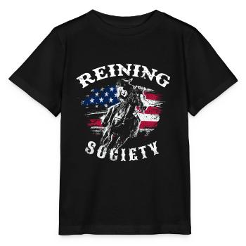 reining society - Stanley/Stella MINI CREATOR Kids’ T-Shirt - black - Front - Mikhail (115cm)