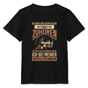Modelleisenbahn Modellbauer Modelleisenbahner - Stanley/Stella Kinder T-Shirt MINI CREATOR  - Schwarz - Vorne - Mikhail (115cm)