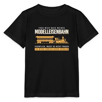 Modelleisenbahn Modellbauer Modelleisenbahner - Stanley/Stella Kinder T-Shirt MINI CREATOR  - Schwarz - Vorne - Mikhail (115cm)