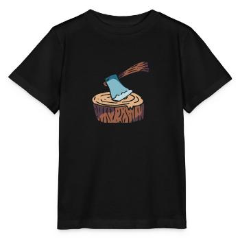 Holzfäller - Stanley/Stella Kinder T-Shirt MINI CREATOR  - Schwarz - Vorne - Mikhail (115cm)