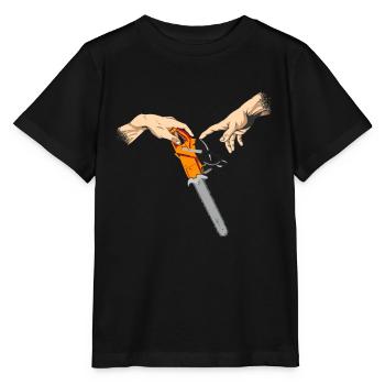 Motorsäge Garten Gartenarbeit Michelangelo gärtner - Stanley/Stella Kinder T-Shirt MINI CREATOR  - Schwarz - Vorne - Mikhail (115cm)