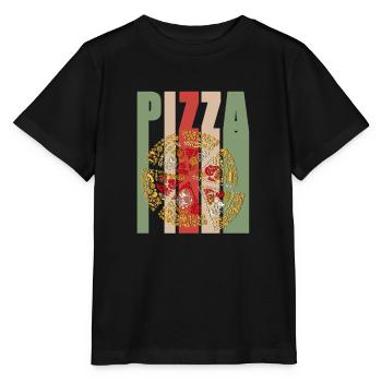 Pizza retro fast food grillers grill BBQ - Stanley/Stella MINI CREATOR Kids’ T-Shirt - black - Front - Mikhail (115cm)
