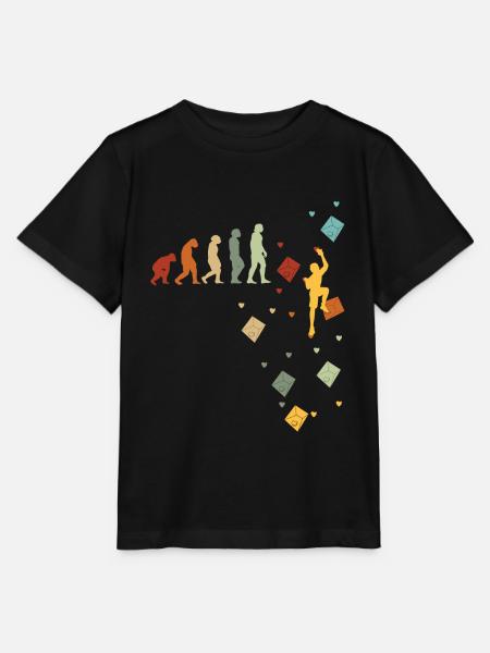 Klettern Bouldern vintage Bergsteigen Evolution - Stanley/Stella Kinder T-Shirt MINI CREATOR  - Schwarz