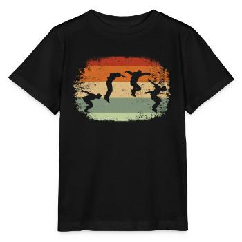 Parkour Vintage Parkour Runner Obstacle Parkour - Stanley/Stella MINI CREATOR Kids’ T-Shirt - black - Front - Mikhail (115cm)