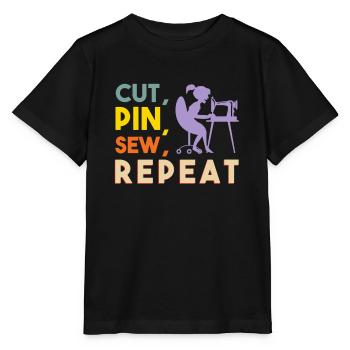 Nähen Näherin Nähmaschine Handarbeit Nähen - Stanley/Stella Kinder T-Shirt MINI CREATOR  - Schwarz - Vorne - Mikhail (115cm)