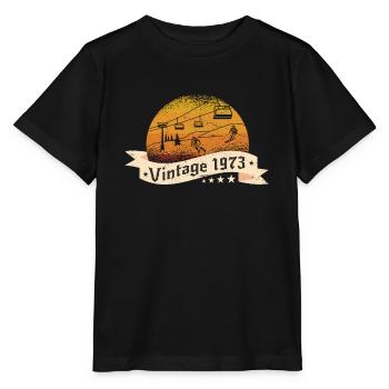 Skieur Remontée mécanique né en 1973 Anniversaire - T-shirt bio MINI CREATOR Stanley/Stella Enfant - noir - Devant - Mikhail (115cm)