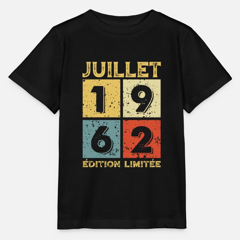 Juillet 1962 Original Idée Cadeau Anniversaire - T-shirt bio MINI CREATOR Stanley/Stella Enfant - noir