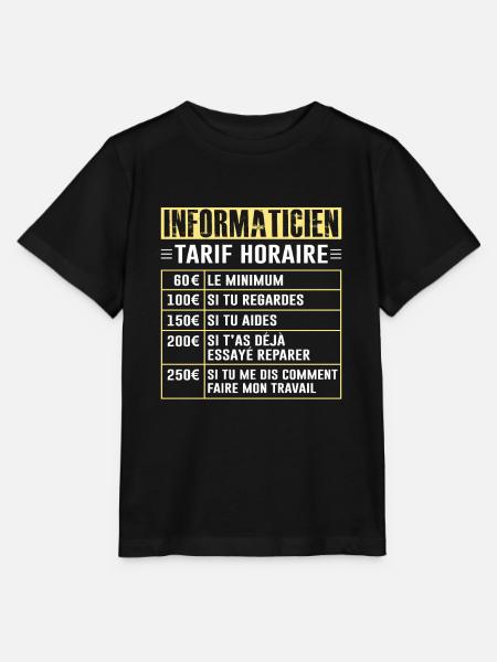 Tarif Horaire D'un Informaticien - T-shirt bio MINI CREATOR Stanley/Stella Enfant - noir