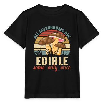 Champignon Cadeau Forêt Idée Cadeau Nature Automne - T-shirt bio MINI CREATOR Stanley/Stella Enfant - noir - Devant - Mikhail (115cm)