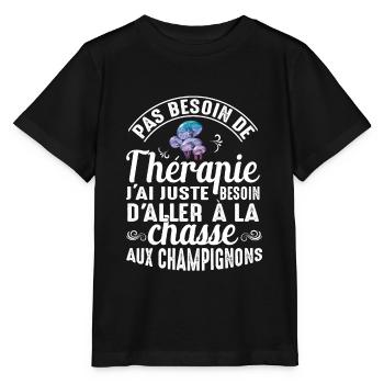 Ma Thérapie C'est La Chasse Aux Champignons Cadeau - T-shirt bio MINI CREATOR Stanley/Stella Enfant - noir - Devant - Mikhail (115cm)